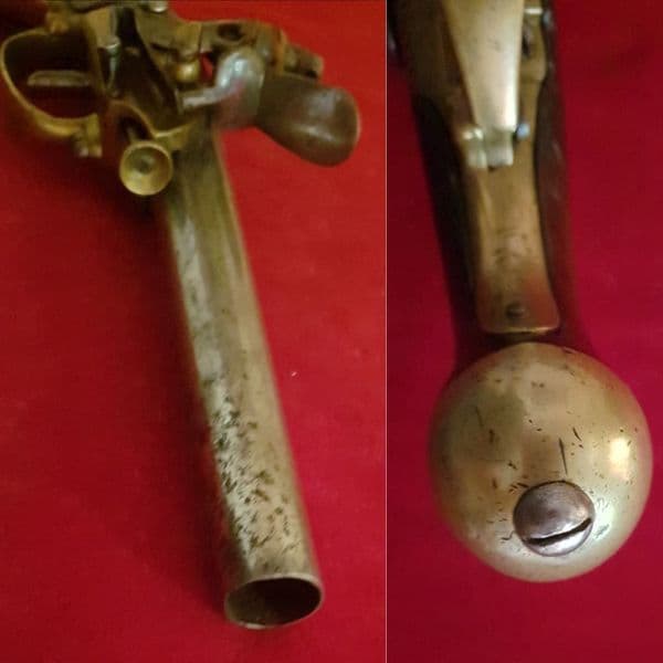 A rare Napoleonic Era French Military Flintlock pistol dating from circa 1777-1815. Ref 2524.